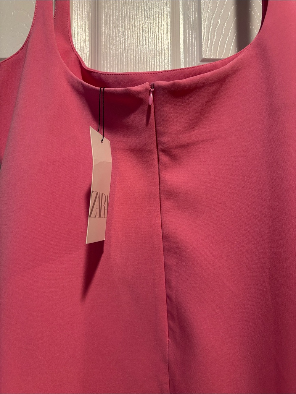 ZARA Coral Pink Sleeveless Midi Dress - Picture 4 of 4